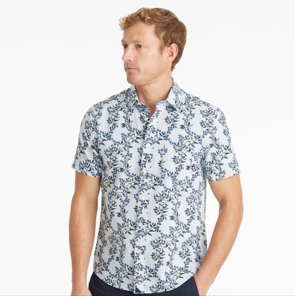 Untuckit Cotton Printed Short-Sleeve Eloro Shirt sz S - Picture 1 of 7